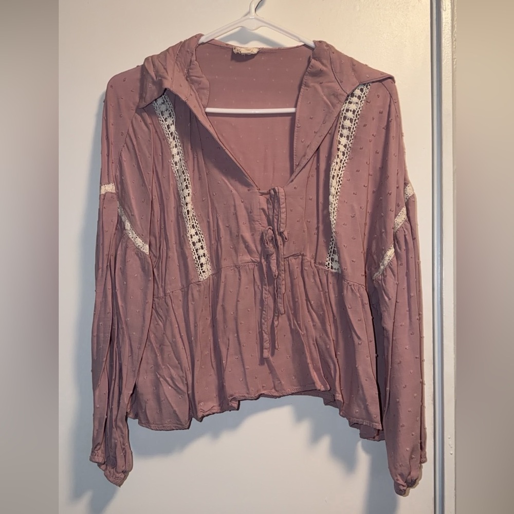 Hem & Thread Dusty Pink Lace Blouse